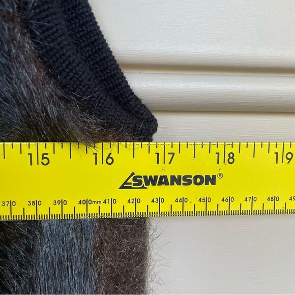 Vintage Faux Fur Knit Vest by Kikit Maurice Sasson Brown & Gray Striped Size S - Picture 7 of 8